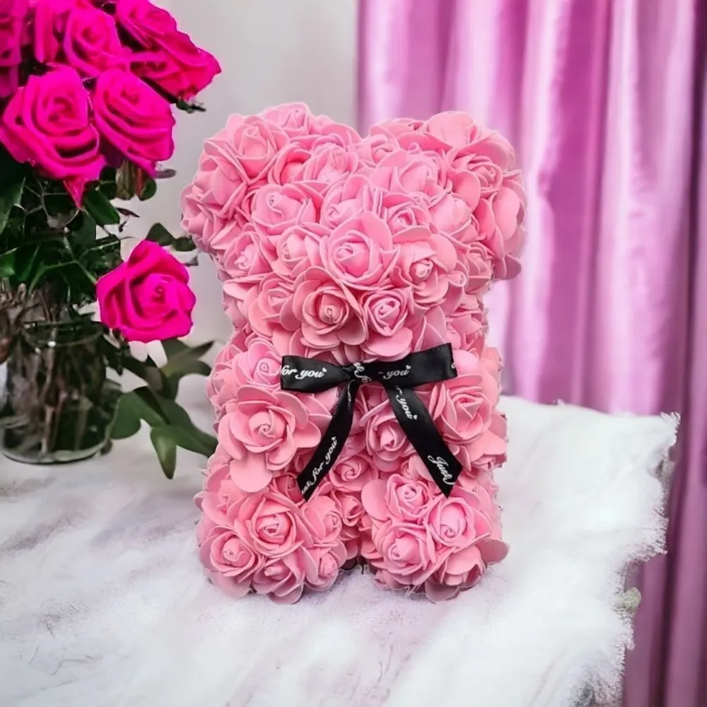 Barbie Pink Rose Bear Gift Bubblegum Pink Cute Aesthetic Girlfriend Surprise